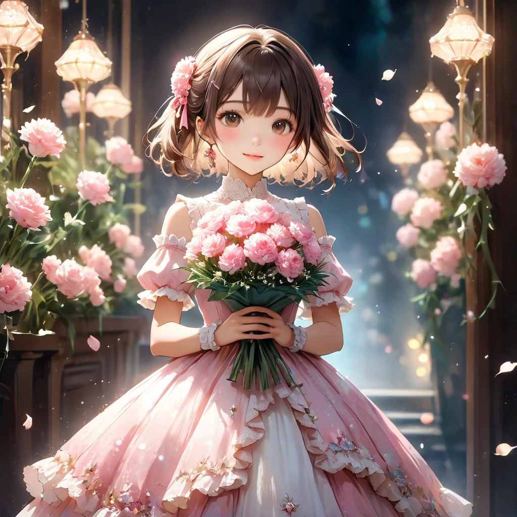 (Ultra detailed backgrounds、detailedbackground)、absurderes、Hi-Res、ultra-detailliert、ighly detailed、1girl、(flower bouquet:1.3)、(Zentangle:1.2)、(Geometry:1.2)、(colourfull)、coyote