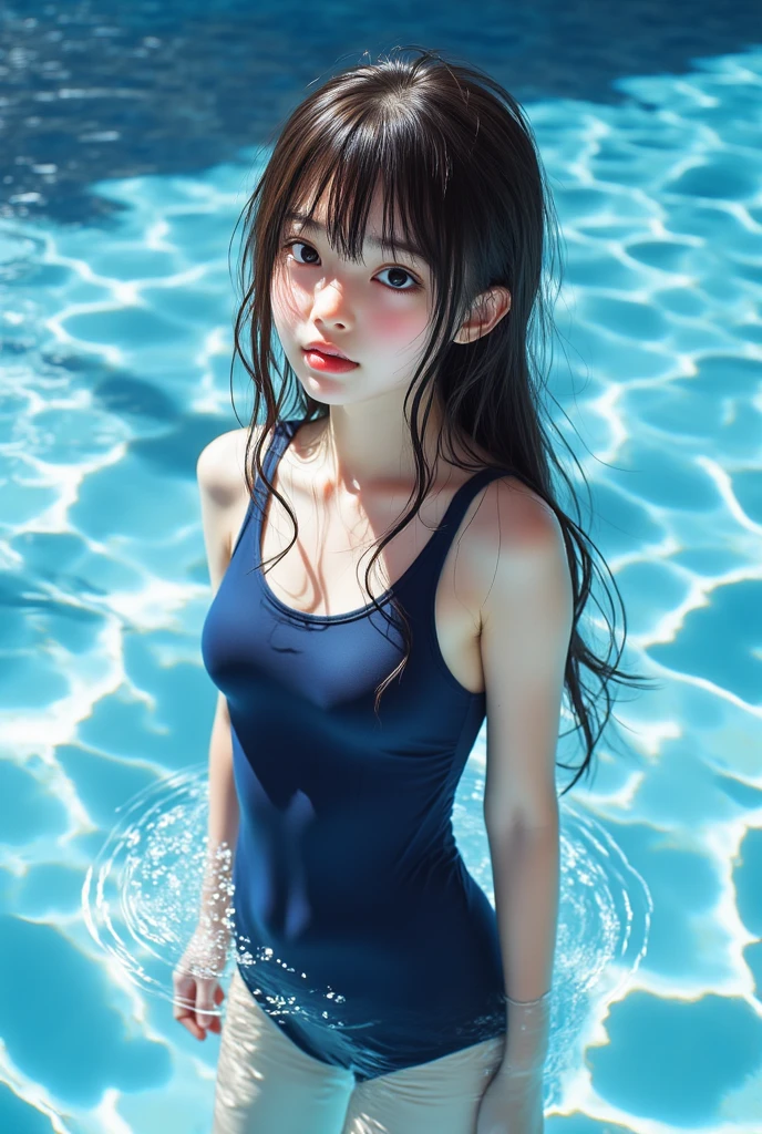 (masterpiece), (very complicated:1.3), (realistic), girl portrait, lying on her back floating on the surface of the water, (dynamic perspective), the most beautiful in the world, (swimming swimsuit), sateen reflection, outdoor, intense sunlight, distant factory group, Stunning female professional photo details, sharp focus, dramatic, Award history, cinematic lighting, Octane Rendering Unreal Engine, volumetrics dtx, (film grain, blurred background, blurred foreground, Bokeh, Depth of the bounds written, sunset, motion blur:1.3), (wet hair: 1.0),