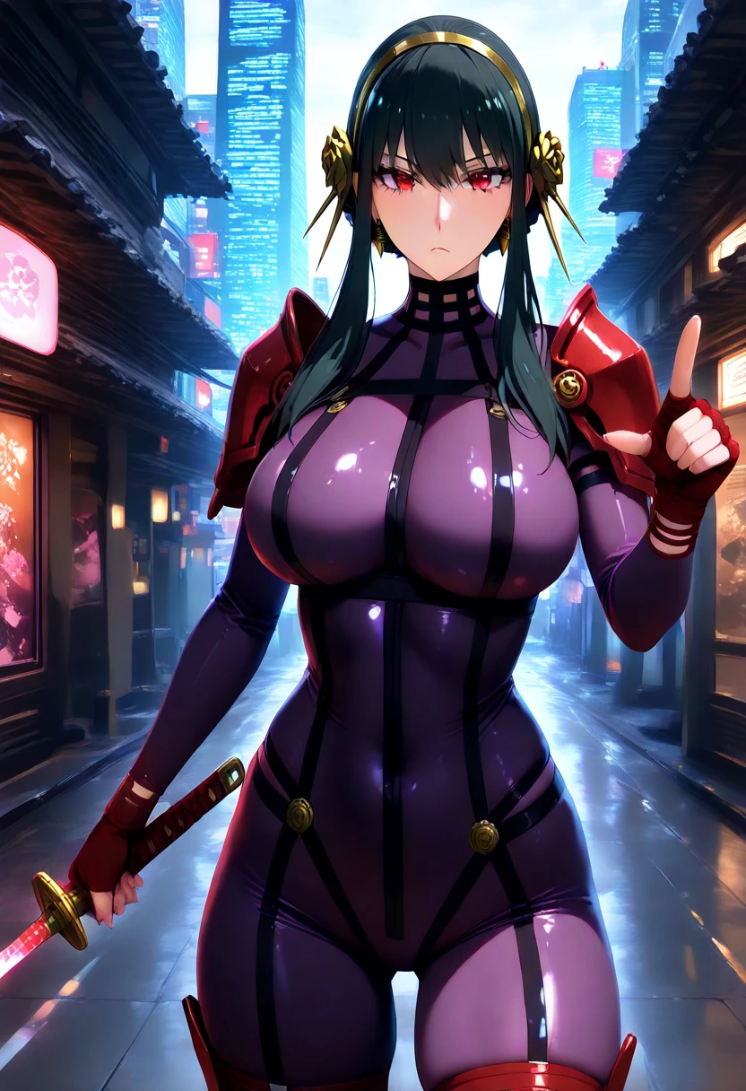 professional artwork, Intricate Details, field of view, sharp focus, detailed painting, photorealistic lighting, trending on pixiv, Standing at attention, black outfit ,yellow collared shirt,black and red bodysuit,skin_tight,black legwear, black pantyhose, Side_boob, black hair,very long hair, Bangs,yellow eyes,makeup, lipstick, 20yo,mature female,Beautiful Finger,Beautiful long legs,Beautiful body,Beautiful Nose,Beautiful character design, perfect eyes, perfect face, looking at viewer, NSFW,official art,extremely detailed CG unity 8k wallpaper, perfect lighting,Colorful, Bright_Front_face_Lighting, (masterpiece:1.0),(best_quality:1.0), ultra high res,4K,ultra-detailed, photography, 8K, HDR, highres, absurdres:1.2, Kodak portra 400, film grain, blurry background, bokeh:1.2, lens flare, (vibrant_color:1.2) (Beautiful,large_Breasts:1.4), (beautiful_face:1.5),(narrow_waist), (solo:1.4), ((landscape dimension)), annerose, classroom