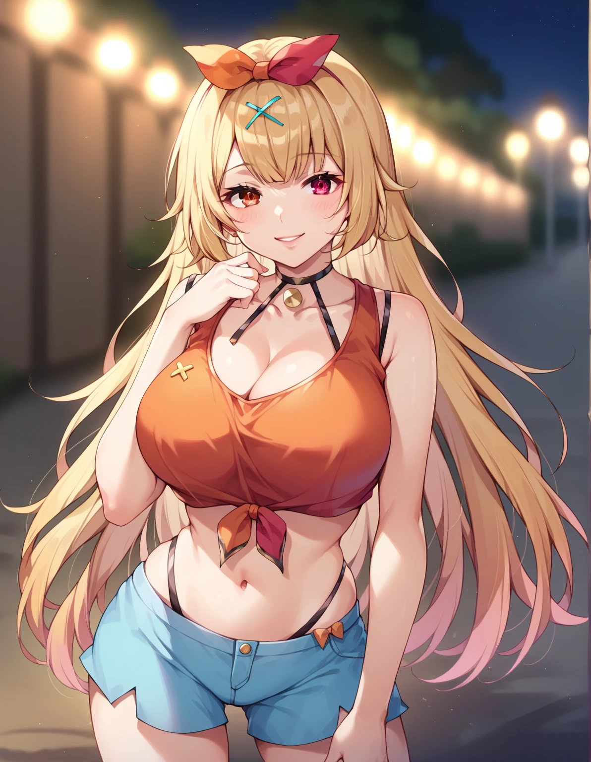 A masterpiece drawn with transcendent technology、1girl in、The bikini、Big sickle、a necklace,all-fours、Kamimei、Staring at me、Cute anime illustration、