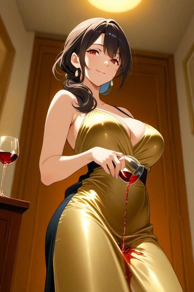 masterpiece, absurdres , (intricate details), (colorful),cinematic lighting,bust shot,extremely detailed CG unity 8k wallpaper,tenten\(shippuden\), 1girl, small waist, wide hips, ((detailed face and eyes:1.5)), intrincate details, best quality, high resolution, anime ilustration, anime style, ino yamanaka, large breasts, big breasts, huge breasts, cute smile, blushed smile, big ass, huge ass, casino, slot machines, cute dress, sparkly dress, glitter dress, white lace dress, cleavage, giant breasts, playing slot machine, nice casino background, full frame, diamond earrings, necklace , side slit, bare shoulders
