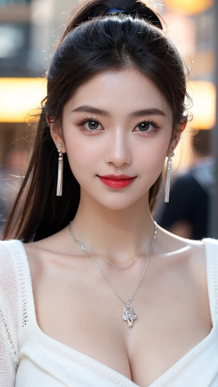 (Female, 22 years old), (Medium big breasts:1.3), rose garden、Lots of red roses on the background、 ((Grab the viewer's hand)), (master piece: 1.3), (max resolution: 1.4), (UltraHD: 1.2), cinematric light, UltraHD, (Detailed eyes and skin), (detailed facial features), nffsw, 8K resolution, Perfect Style, Beautiful face、Highly detailed facial and skin texture、A detailed eye、double eyelid、Glitter Eyeliner:1.2、thin cheeks、(fair white skin:1.3)、shiny earrings,Red Rouge:1.2、shiny lip:1.2、((FULL BODYSHOT:1.2))、((From a very intimate distance:1.2))、((Navy High Neck Pipeknit Dress))、high-heels、(Layered Hair Style、lightbrown hair)、medium-Long hair、(Very attractive smile:1.3)
