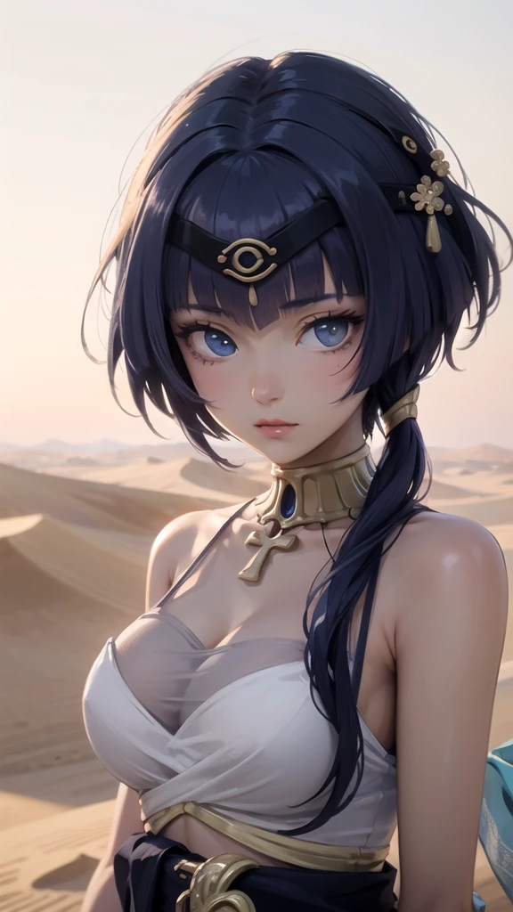 (High Detail:1.2) Anime Girl, (Cinematic Lighting, Delicate Colors), (Desert:1.2), Lighting Calm, Wind, Fog. Turquoise, delta tones.