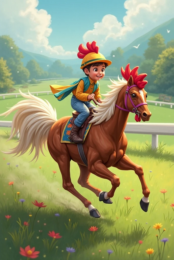(young boy) , centaur , shota , jousting, young boy riding male centaur