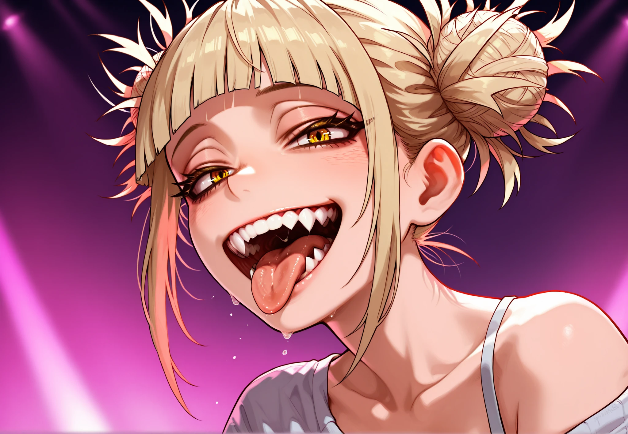 TOGA HIMIKO、show your teeth and laugh、tongue、villain