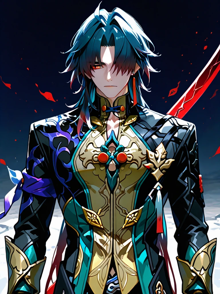 《the original god》Arataki Kazuto , male people，，((Masterpiece)), ((Best quality)), Ultra detailed,((illustration)), Dynamic Angle, Detailed light, (Delicate eyes), Floating, 1boy, Male focus, Head, Clothing, Yellow eyes, necklace, tattoo, (Forehead:0.8), (ahoge:0.8), jewelry, apathy，Ray， chest muscle， Sexy , Venom symbiote for your body, Black mucus of the body , （into venom）, Venom，frontage，style of anime4 K， 4K anime wallpaper， Badass anime 8 K， 4 k comic wallpaper， young anime man， Anime boys， Anime wallpapers 4 k， Anime wallpaper 4K， High quality anime art style， Anime moe art style， Anime art wallpaper 8 K， Anime art wallpaper 4 K， RGB lighting