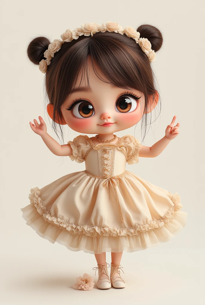 Painting of a girl with deer antlers on her head, Estilo Mark Ryden, Mark Ryden muy detallado, Estilo de Mark Ryden, Naoto Hattori, Surrealismo pop lowbrow, Mark Ryden en el estilo de, benjamin lacombe, Earley, Surrealismo pop Lowbrow Art Style, Arte lowbrow, por Mark Ryden, cute and beautiful, with puppet on their hands, cute, playing the puppet on their hands, cute, with eye bags, modern dress, painting, lowbrow chibi, sack puppet dog,