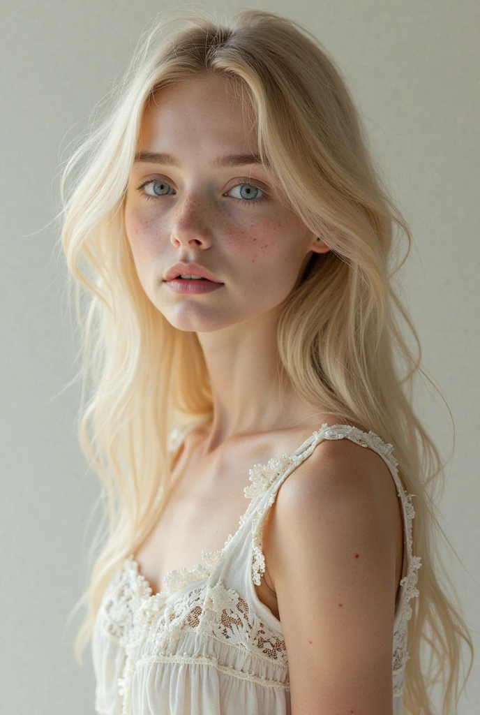 arafed woman with long hair and a white shirt posing for a picture, pale fair skin!!, with pale skin, 2 4 year old female model, anna nikonova aka newmilky, pale fair skin, smooth pale skin, pale glowing skin, soft flawless pale skin, very pale skin, soft pale white skin, pale bluish skin, pale woman