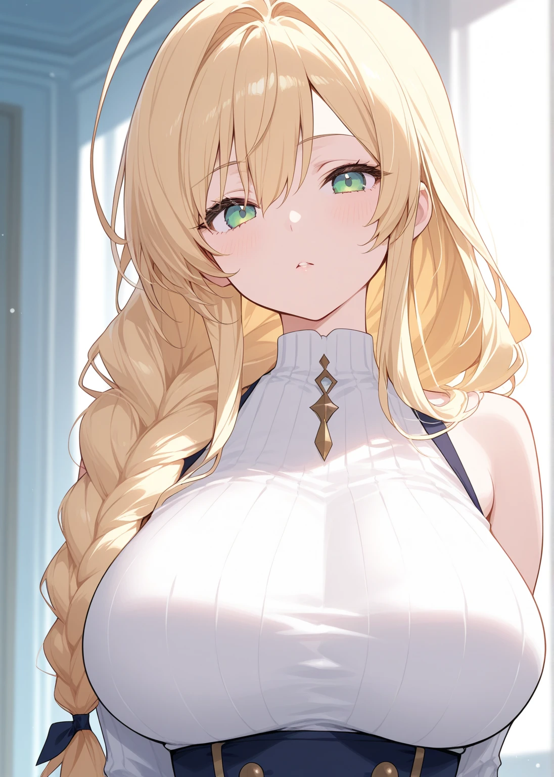 anime,Elegant mature woman,Perfect Eyes, blonde, Medium Hair, High resolution CG 8k, Beautiful CG, Soft Light,masterpiece,(Iris),(Aesthetic Anime Eyes),smile,
