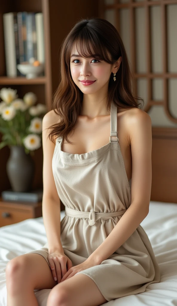 Tabletop, highest quality, figure, Super detailed, finely, High resolution, 8K Wallpaper, perfection dynamic composition, Detailed and beautiful eyes, Tight Mini,Medium Hair,,Natural color lip, Random  poses,kitchen、20 year old girl、cute、Sexy shot of the camera,apron,perfection, beautiful and cute face,Smile、naked，nakedの胸,Pull angle of view,naked、全naked、naked，nakedの胸,fully 、全naked、Raw photo、Photographed in natural light、highest quality、8K、32k、masterpiece、Realistic