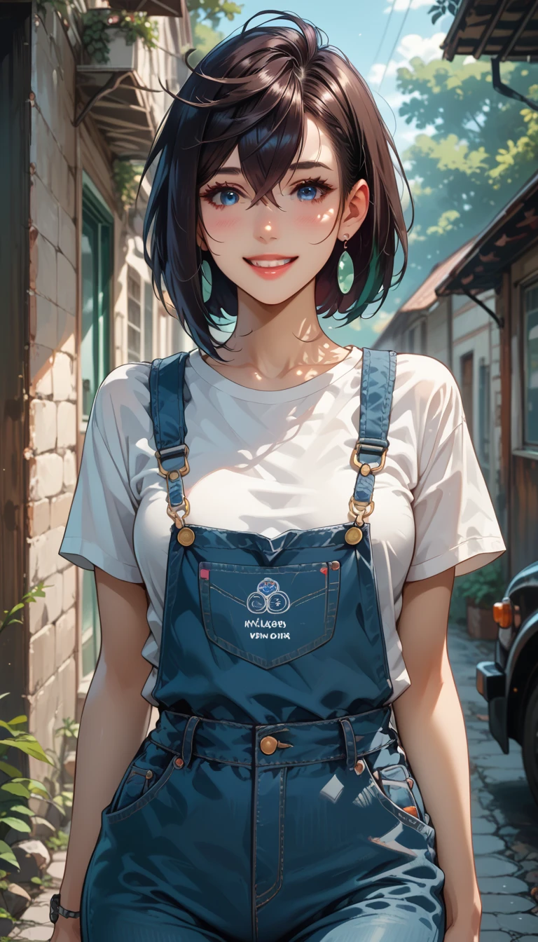 Obra de arte, melhor qualidade, (papel de parede CG unificado 8k muito detalhado) (melhor qualidade), (best illustration), (melhor sombra) natureza colheita trigo, super meticuloso , garota gostosa com corpo thick definido, (((wearing just denim overalls with nothing underneath, the jumpsuit only covers the nipple, seios medios redondos, corpo suado, no sol quente, trabalhando com inchada no campo de trigo)))