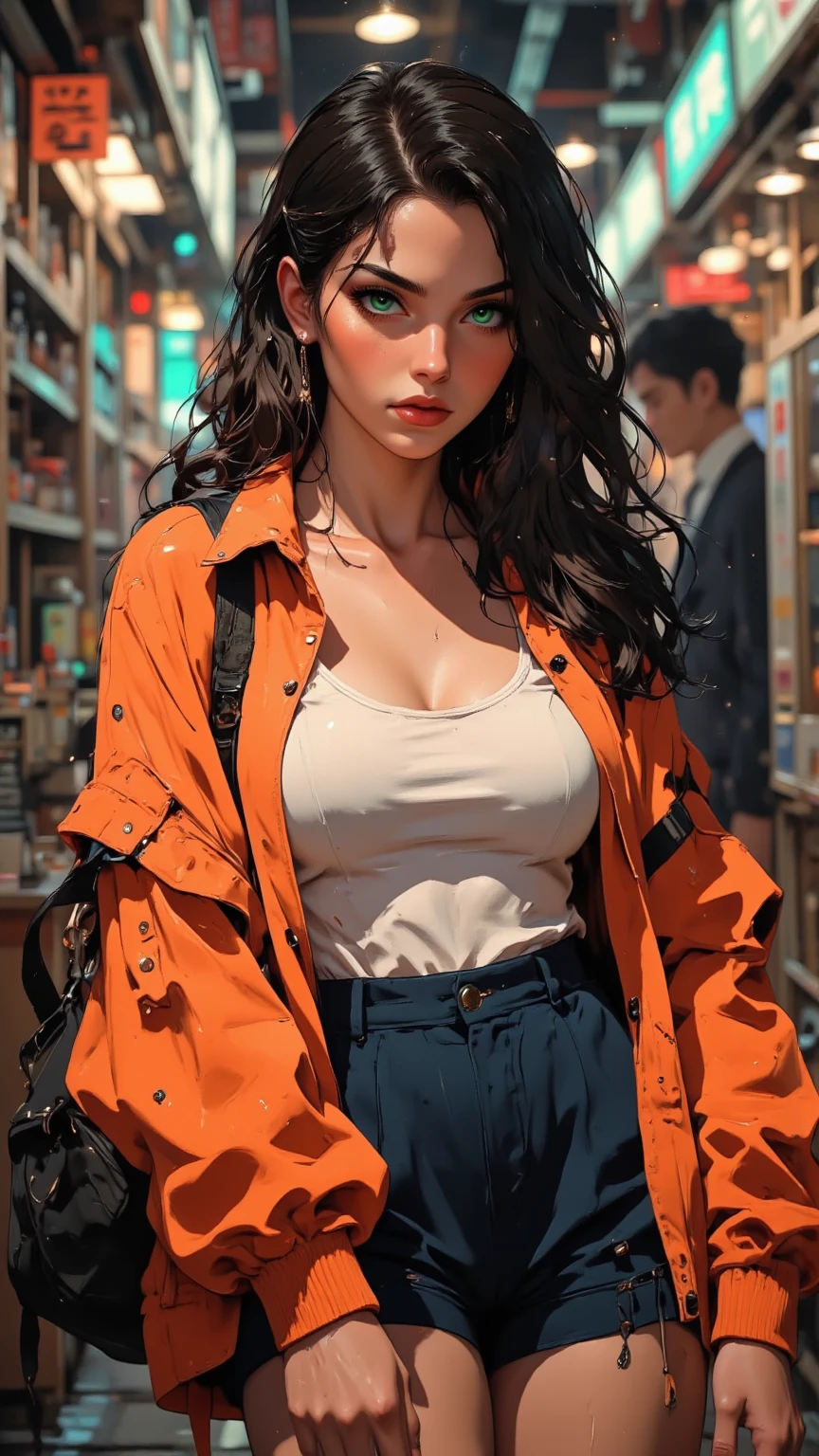 (masterpiece, best quality:1.4),  (modern days), (cowboy shot), 1girl, solo, pov, sfw,

stunning girlfriend, (standing:1.1), dynamic pose, (white oversized sweater, knit sweater:1.4), (tight yoga pants, dark grey yoga pants:1.4), (short navy blue jacket, denim jacket:1.4), long blonde hair, swept bangs, heart shaped face, elegant face, beautiful face, highly detailed face, highly detailed skin, skin pores, subsurface scattering, (detailed blue eyes), realistic pupils, large breast, loving smile, looking at viewer, full face blush, full lips, holding a single coffee cup, centered,

coffee shop in background, city street, sunny day, wind, detailed background, depth of field, atmospheric perspective, volumetric lighting, sharp focus,

absurdres, realistic proportions, good anatomy, (realistic, hyperrealistic:1.4), 16k hdr,