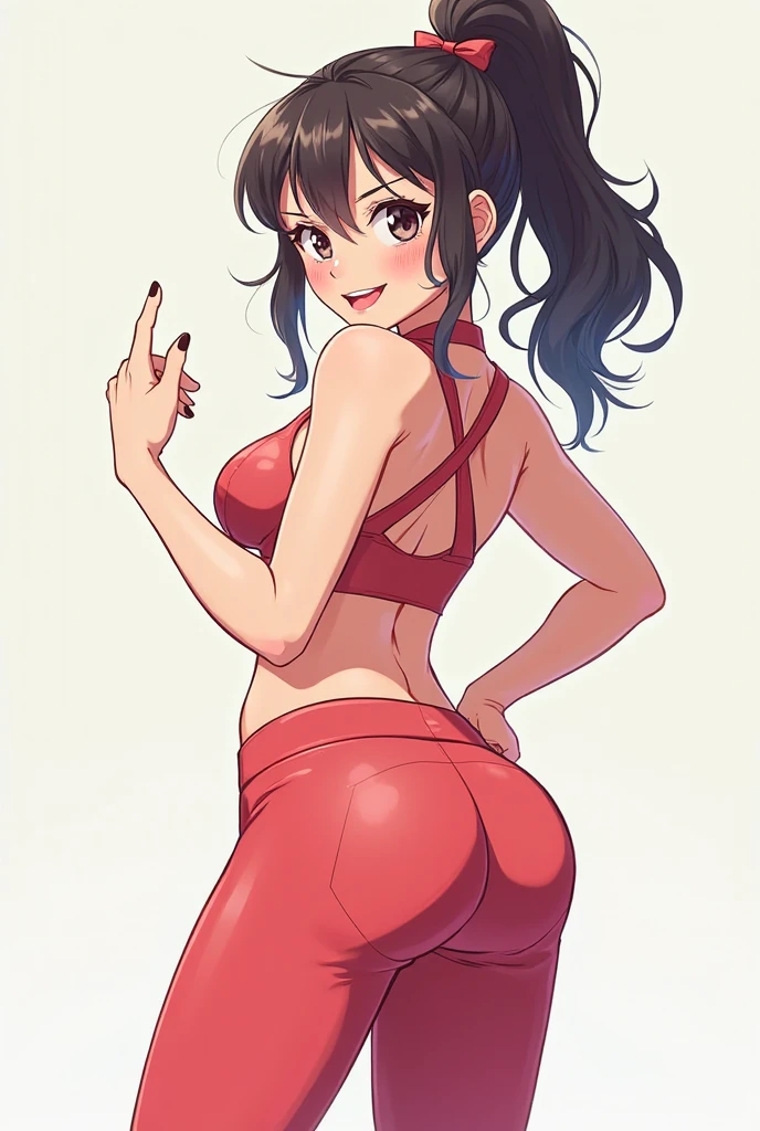 (masterpiece, best quality), (colorful:1.4), from above, solo, lilo pelekai, long black hair, tan skin, 1girl squatting on the ground of a store with lots of stuffed animals on the shelves, depth of field,full head, red swimsuit ,cute, (bent over :1.3) , , NSFW , ((string, thong,)):1.3 , rear view , looking at viewer , pressenting, exposed , seductive posture, bent over, sexose, alluring,