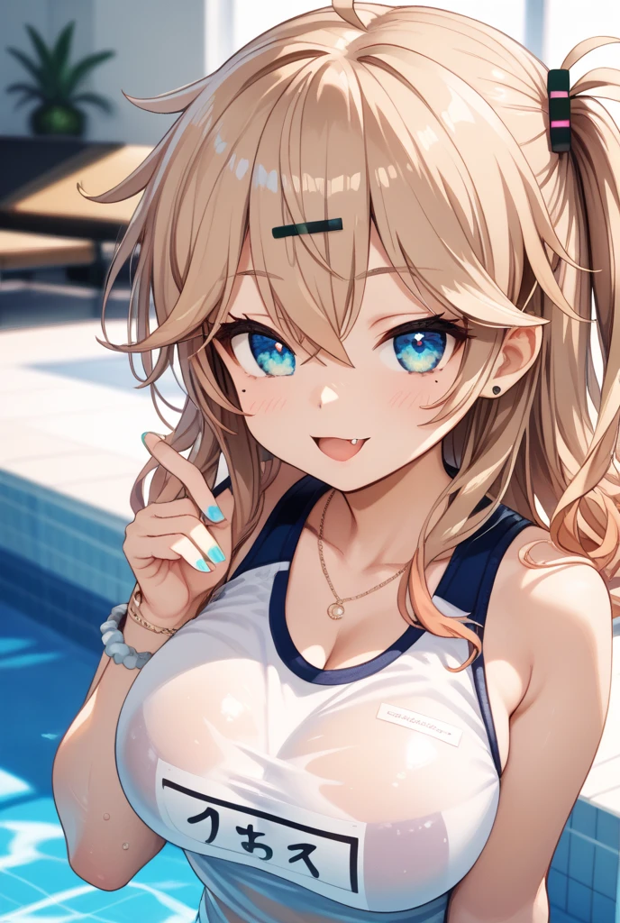 (masterpiece:1.2, highest quality), (Realistic, photoRealistic:1.4), Beautiful illustrations, (Natural Side Lighting, Cinema Lighting), Browsing Caution,(((whole body))) ,(((On all fours,Crawl,Place both hands and feet on the ground,Underwear in full view)),(((whole body))),
Japanese, ((1 high school girl,16 years old)),Perfect Face, Cute and symmetrical face, Shiny skin, 
Blonde, blue eyes, Pink Lips, Baby Face, Mole under the eye, ((whole body)),High school girls in the girls&#39; tennis club,Big Breasts,  Long legs, Narrow waist, Plump thighs, Belly button exposed, (((She is wearing a sexy tennis outfit..:1.1))), Big Breasts:0.6, Cleavage:0.6, ((Beautiful blue eyes, Beautiful erotic eyes:0.85)), ((Pink tennis uniform, Micro mini tennis skirt, socks, Tennis shoes,White panties in full view,Exposed underwear)), Sexy Face:0.4, blush:1.1, ((A taste that evokes beautiful eroticism:0.85)), ((Too erotic:0.9)), Super sexy pose, White panties are visible, Beautiful body, Cleavage, Underwear in full view,Sexy thighs、Sexy ass, White lace underwear,Long eyelashes, (Large Breasts:1.5, Thick thighs), 
Beautiful Hair, Beautiful Face, Beautiful details, Beautiful clavicle, Beautiful body, Beautiful breasts, Beautiful thighs, Beautiful legs, Beautiful fingers, 
 White lace bra,Big earrings,Big breasts spilling out of the bra,  Midsummer afternoon、Tennis court, (Sexy Eyes, squint,Watery eyes,Troye), (((Spread your legs wide)))、Spread your legs、Spread your legs,(((Stick your tongue out,Embarrassed face,Embarrassed,blush))),Drooling,Sweat,Soaking wet,(((Unbutton all your clothes,Show me your underwear))),(((Shooting from under the crotch,Low - Angle,Crotch and chest are completely visible))),  Red nose, saliva, close your eyes , whole body,  (Provocative pose,Tennis court:1.5),Open your mouth