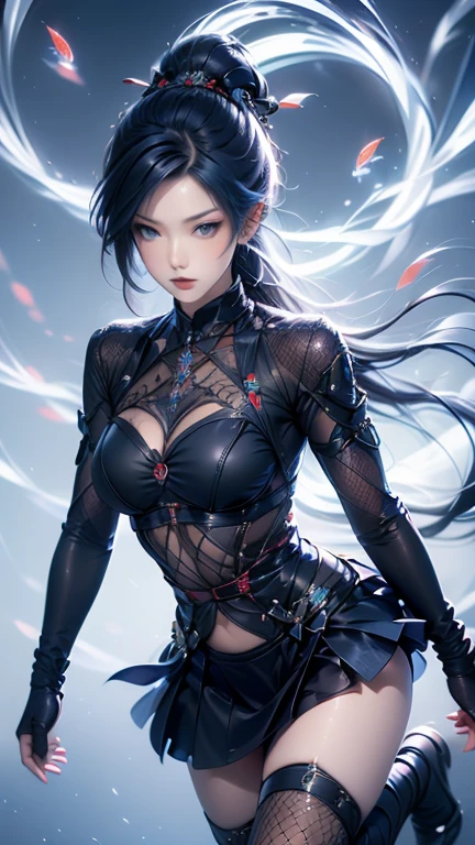 8k_wallpaper, extremely detailed eyes, extremely detailed body, (large masterpiece digital art), (detailed manga illustration), (detailed line art), ((perfect anatomy)), (intricate details:1.3), (ultra-detailed:1.3), (illustration:1.3), (sharp focus:1.3), (natural lighting:1.05), (vivid colors:1.3), (masterpiece), (best quality:1.4), (perfect anatomy:1.4), high quality, expressive eyes, full body, detailed face, beautiful face, perfect face, 1 girl, medium breasts, black hair, curly hair, wild hair, detailed hair, white dress shirt, black pants, pale skin, sapphire-blue eyes, demon, blue halo, sheep horns, curled horns, (horizontal pupils), sexy face, pointy ears, splash art, the demon girl, curvy, sitting in an office chair at a desk with feet on desk, black high heels,