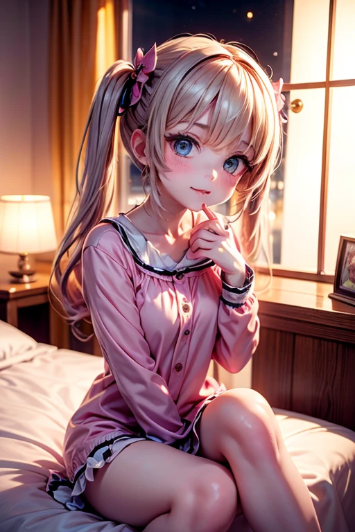 Highest quality、High resolution、Detailed Background、(Beautiful face in every detail:1.4)、Anatomically correct、(Normal number of fingers:1.2)、Highly detailed face、Detailed eyes、Teenage beauty、Perfect body line、Light color hair、Bobcut、ponytail、Twin tails、well-groomed eyebrows、cute gesture、Fun atmosphere、Cowboy Shot、Sleepover、
Talking until late at night、Enjoy eating sweets、Watching movies、There is a lively and bustling atmosphere.、Trying out makeup with friends、With matching hair accessories、I enjoy playing games that are unique to girls.、As we started to get sleepy, we all crawled into bed and listened to scary stories and talked about our dreams for the future.、
From the way they talk with serious expressions、I can sense the mutual respect and trust that exists between us.、
Profile of a tired girl who fell asleep、cute