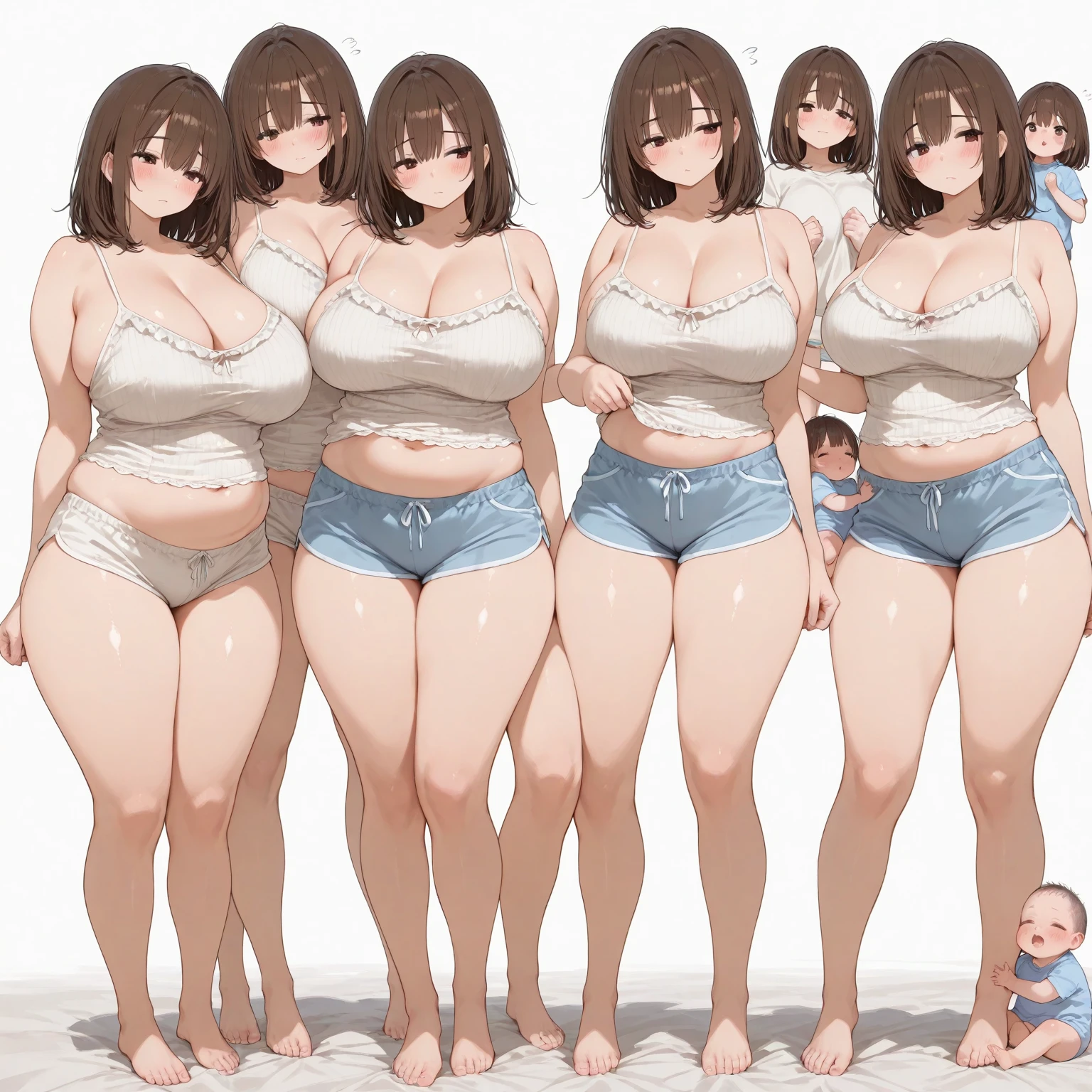 ((The most beautiful mother in Japan))、((Mother A is huge))((Japanese Johnny's son B hugs his mother A who is facing forward:1.5))、((Mother A faces forward.))((Mom A is wearing a sexy blue mo bikini))、((Mom A's breasts are tond a little saggy:1.8))、((My handsome son B is wearing boomerang pants and his dick is rock hard))、((Mom A shows her breasts to the camerather A has a motherly and gentle face))、((Johnny's son B buries his face in big boobs))