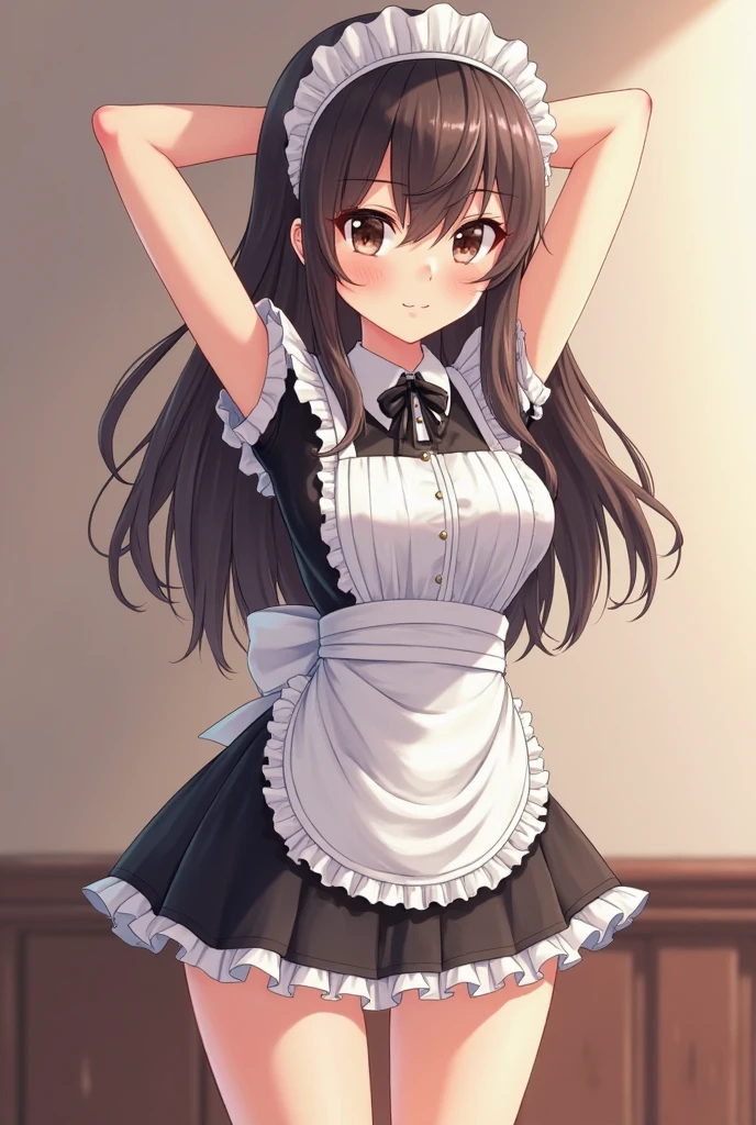 (maid dress:1.2),<lora:mayijiang-10:0.8>,mayijiang,light smile,mid_breats,best quality