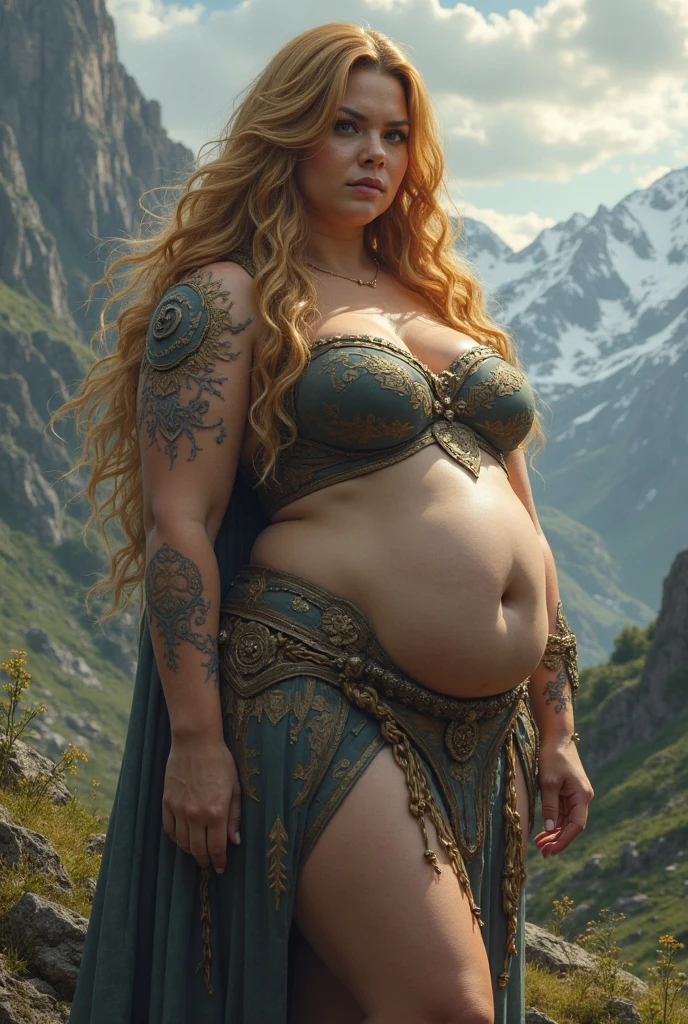 Very huge big belly viking muscular woman nude battle