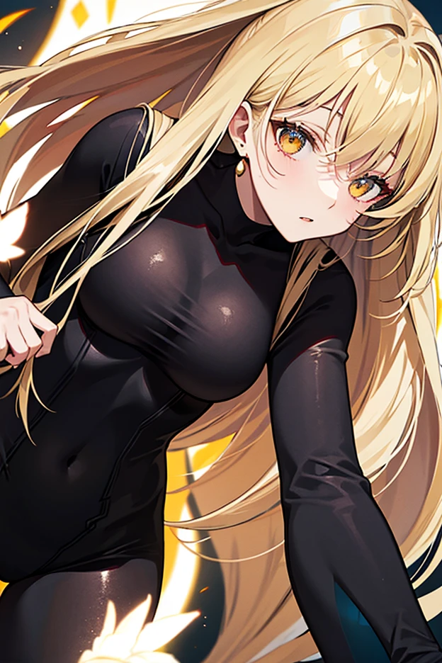 1girl,Maetel, blond hair, arms behind head,blush,nsfw,Bestquality