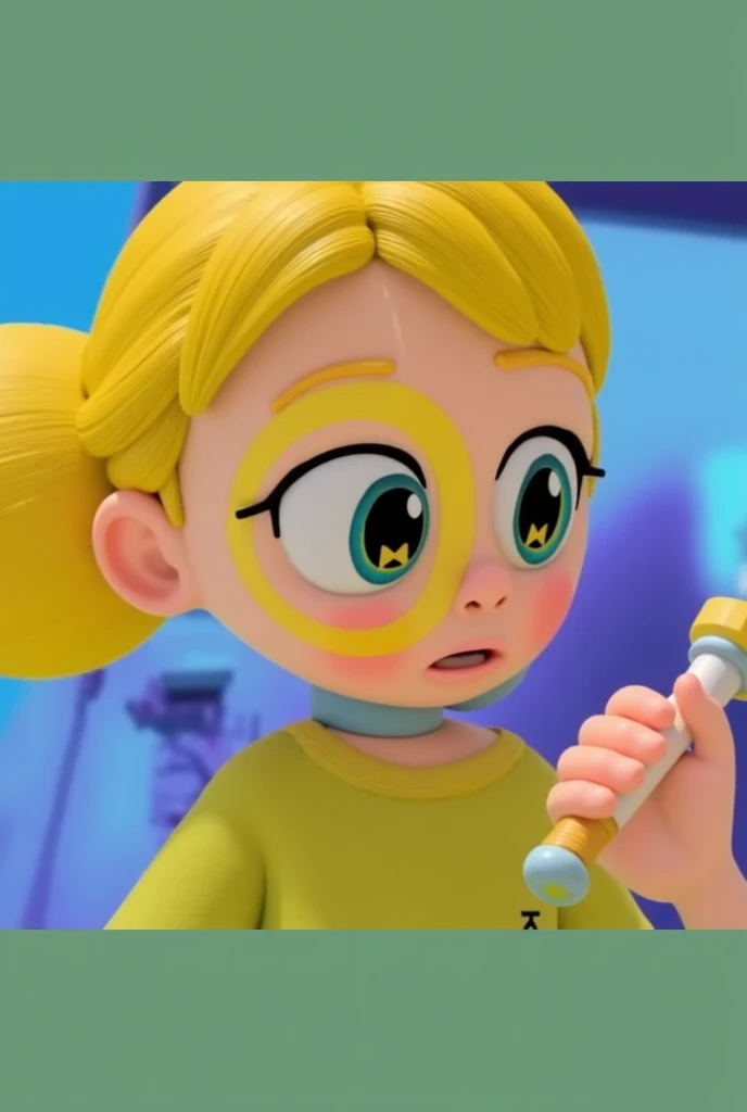 The image shows a super cute with blinde hair, wearing a yellow t-shirt anh turquoise top, and a red skirt, cute , baby girl, smooth 3d model, glossy plastic texture, multiple light sources, rim light, sharp post effects render, most beautiful vfx, , realistic, 4k, high resolution, rim light, smooth 3d model. , glossy texture, smooth 3d model, multiple light sources, rim light, sharp post effects render, (glossy plastic texture with multiple big light probe refractions), perfect cgi, reflective, best quality, 4k, masterpiece:1.2, ultra-detailed, realistic, vivid colors, The image of the highest quality, ensuring every detail showcased perfectly. It in 4k resolution, allowing viewers to immerse themselves in the richness of the colors and intricate details. The realistic rendering. under the spotlight, reflecting, high-resolution image, realistic rendering