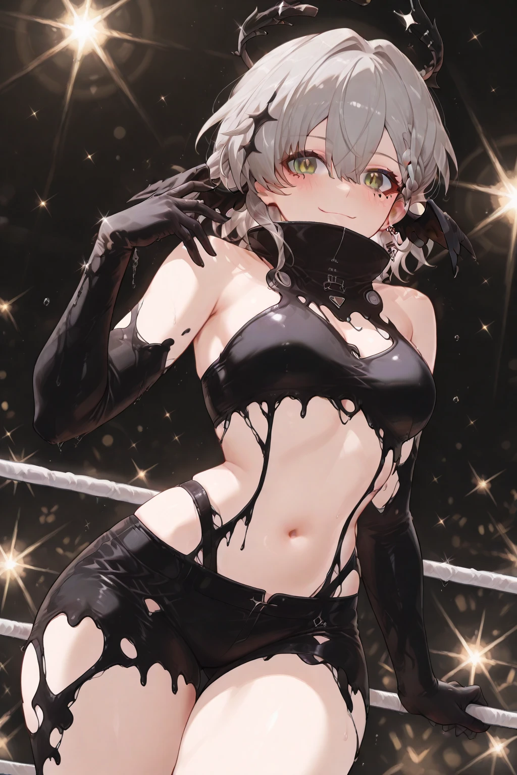 Overall picture、(gesture:Handjob),Fishnet tights,Black Bikini,(Unbroken body),(Perfect body structure),(arms two),(legs two),highest quality, 4K, (High resolution:1.3) masterpiece, 1.2, Super detailed, HDR, Studio Lighting, Sharp Focus, Bright colors, Portrait, Warm tones, Soft Lighting,