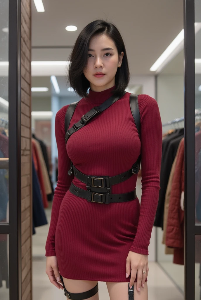 photo of  ((adaw)), ((red adawsu03 one-piece sweater)), black pantyhose, black shoulder holster, black gloves, ((waist holster)), standing, upper body, looking to the side,
walking, posing, serious expression, (small breasts:1.5), (cowboy shot:1.3), low-angle shot,
toilet
<lora:chillAdaw_v31:0.6>
<lora:koreanDollLikeness_v15:0.6>
<lora:taiwanDollLikeness_v10:0.2>, beautiful woman, ((solo)), ((1girl)), best quality, ultra high res, 8K, masterpiece, sharp focus,  clear gaze