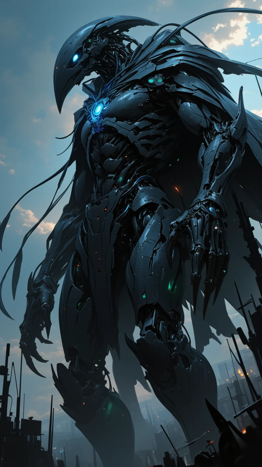 (((Highest quality)))(((Best Image)))外見は黒いfog,Wear shiny armor,Modern Battle Suits(((Appearance)))The shape is humanoid,Wearing armour(((Features)))Eyes glowing red,The shape is made of purple glowing matter..Possess modern weapons.(((male)))The skeleton is human-like、Muscle fibers are visible,fogのようなもので構築している(((background)))Barren Land,dead tree,fog,Chaotic world(((Standing posture)))Battle Scenes,overwhelmingly strong,Highest quality。
