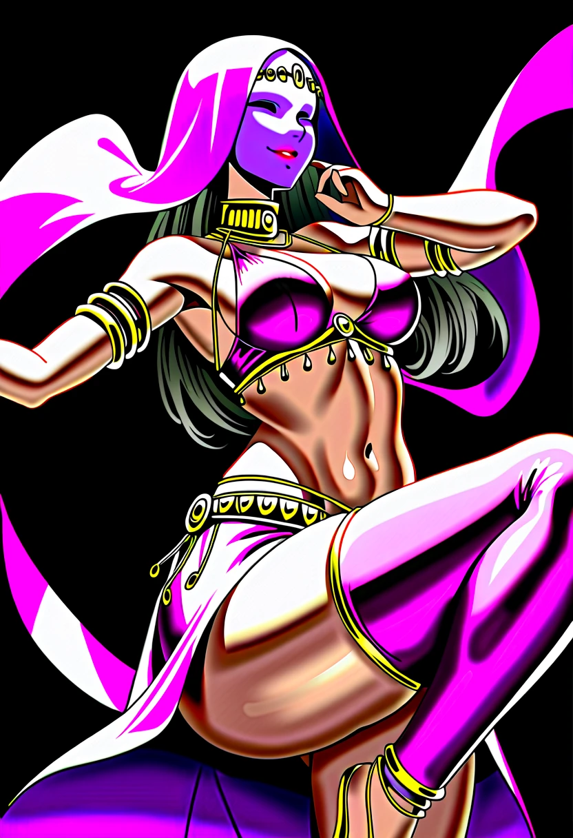 Raven DC in bikini drawn with comic book traits