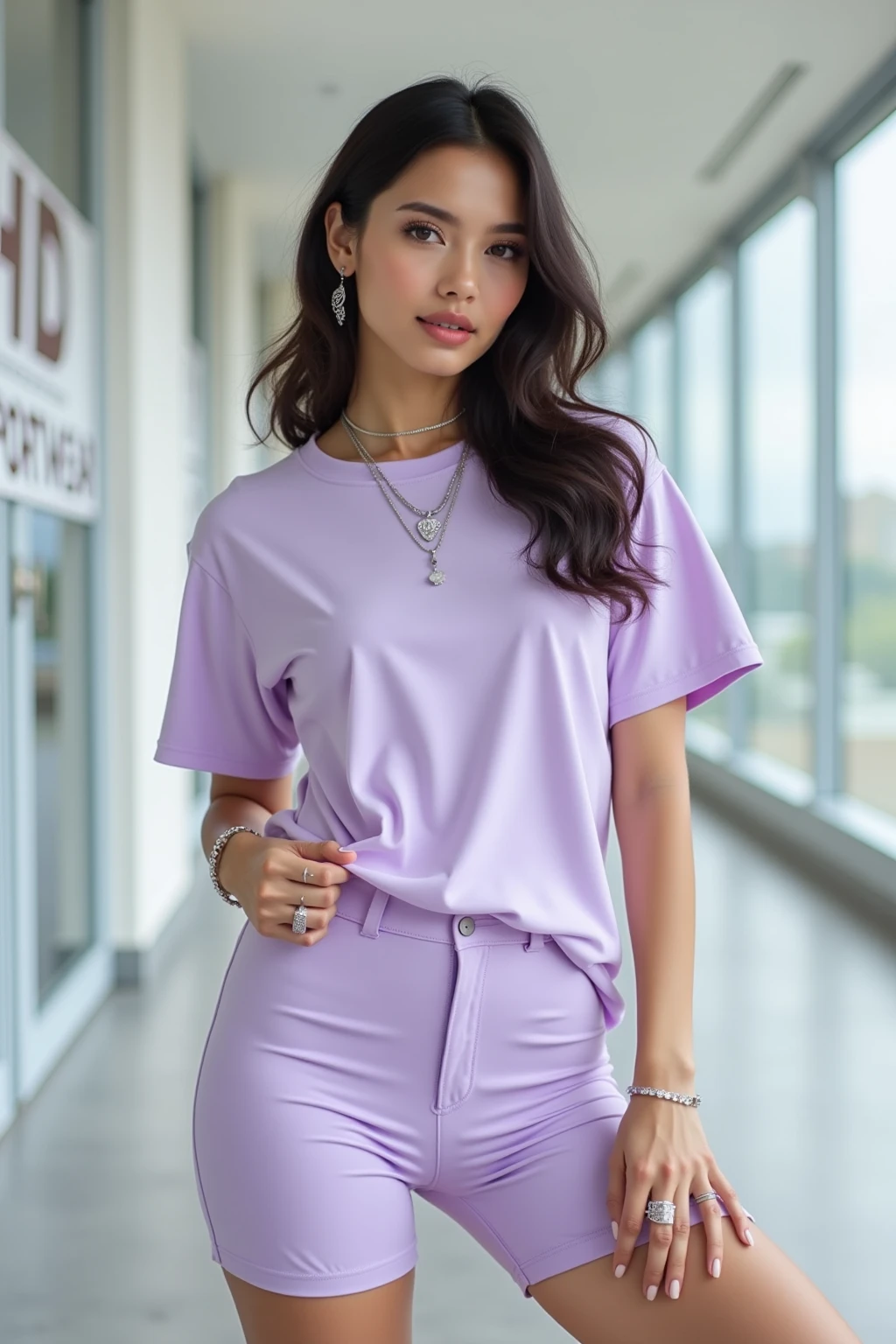 Chica vestida de blusa morado con un pastel 
