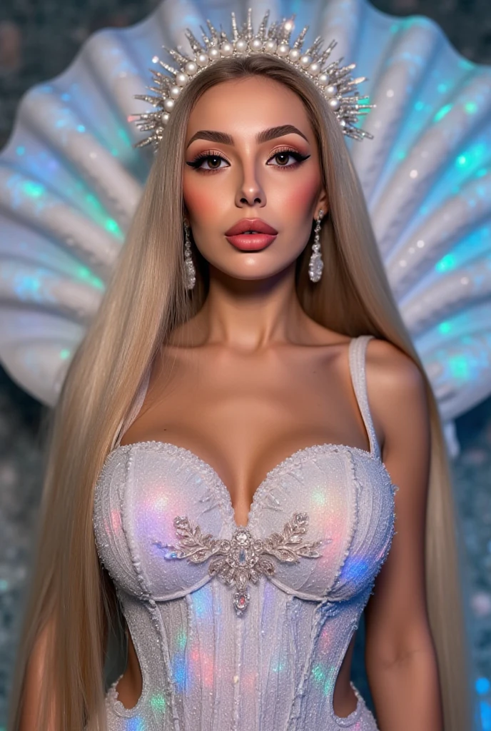 Loren Gray wearing party clothes with cleavage and smiling
