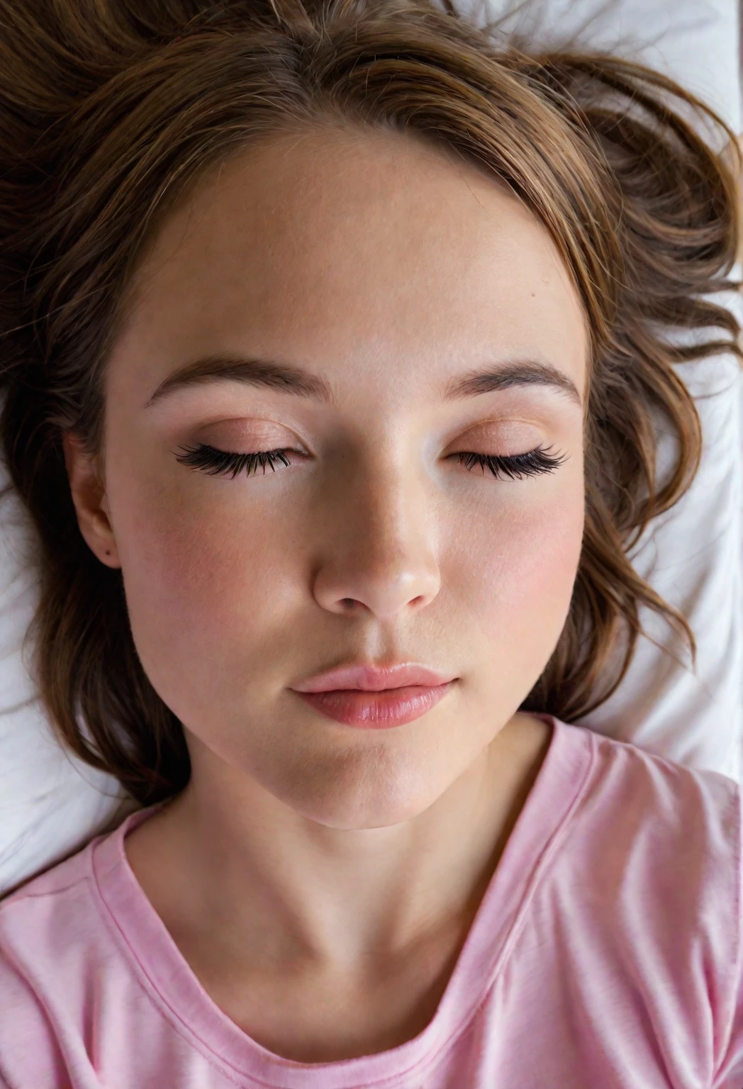 realistic, portrait of a girl wearing pajamas, lying in bed under blanket, masterpiece, best quality