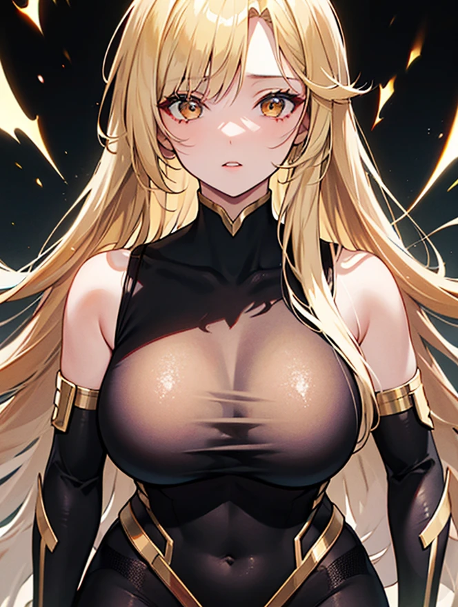 最high quality、Best image quality、masterpiece、With a girl((18-year-old、Best Bust、Large bast、beautiful golden eyes、Spread your chest wide,Grey long hair、Slender、Big Valley、Gold Bodysuit,Show the whole body、Open your arms、Gold ring on wrist、手からlightningを放つ))high quality、Beautiful art、background((Night Sky、Black Cloud、lightning、violent thunder、Lightning strikes、Red Thunder、青いLightning strikes、Gold Thunder)))Tabletop、Visual Arts、Depth of written boundary、Night Sky(showoff breasts:1.8).(showoff nipple:1.5).(huge breasts:1.8)