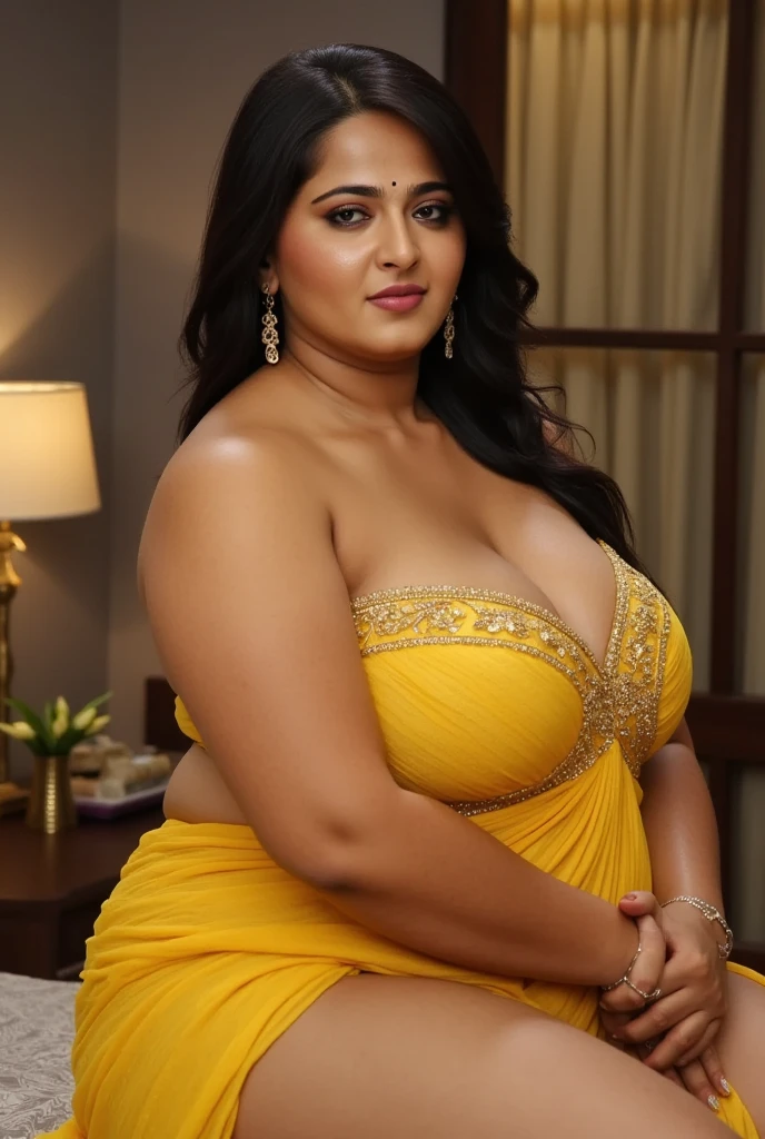 face mix of Salman khan and Shahrukh Khan, as a 21 years 9 months pregnant old girl, wearing saree, wearing bridal saree, cleavage , big breast, plus size model, beautiful face, long black hair, confident princess look from Kamasutra,  sexy curve, sexy look, sexy dress,full body picture 