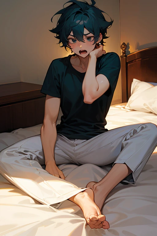 male、male性、Short Hair、Black Hair、adult、大柄のmale、university student、adultのmale、大きなmale、Clumsy Hands、sex appeal、Erotic、Exposed bare skin、male性器の露出、solo、Masturbation、Sexual快楽、Lewd、Sweat、Sexual、Estrus、Sexual興奮、Irritation、fret、Panting、Open your mouth、impulse、Body spasms、orgasm、lure、dark、Gloomy、Dark personality、suspicious、Nihilist look、Exhaustion、Twisted Smile、Mouth、Shadow、Open the buttons on your shirt、Unzipping pants、Unbuttoned、Sleep on the sofa、Lying on the couch、Lie down、Weakness、Colors of the Night、Dark Room、Dark Background、濃いShadow、High Contrast、Low saturation