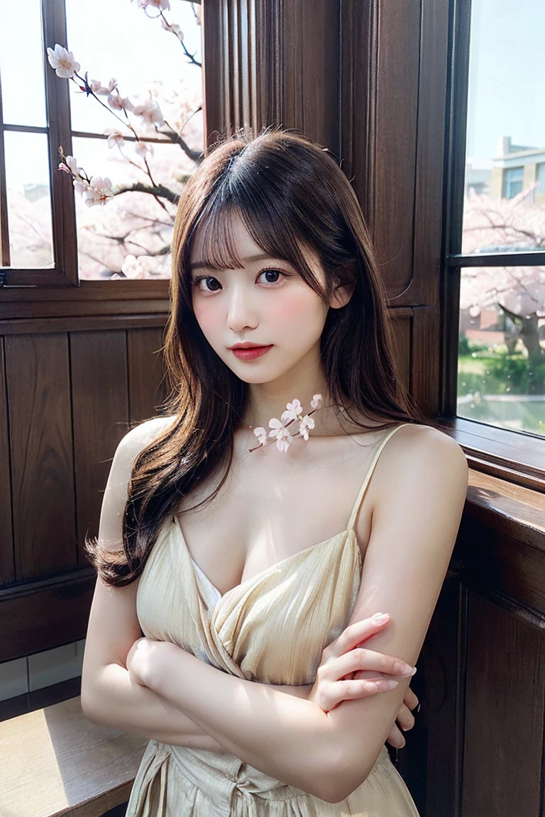(hyperrealistic) , (illustration), (increase resolution), (8K), (extremely detailed), (best illustration), (beautiful detailed eyes), (best quality), (ultra-detailed), (masterpiece), (wallpaper), (detailed face), solo, 1 girl, looking at the audience, exquisite details, detailed face,,pureerosfaceace_v1, smile, long hair, straight hair, 46-point slanted bangs, exposed short kimono, sexy pose, full body photo, open chest, Grass, no underwear. Leaky panties