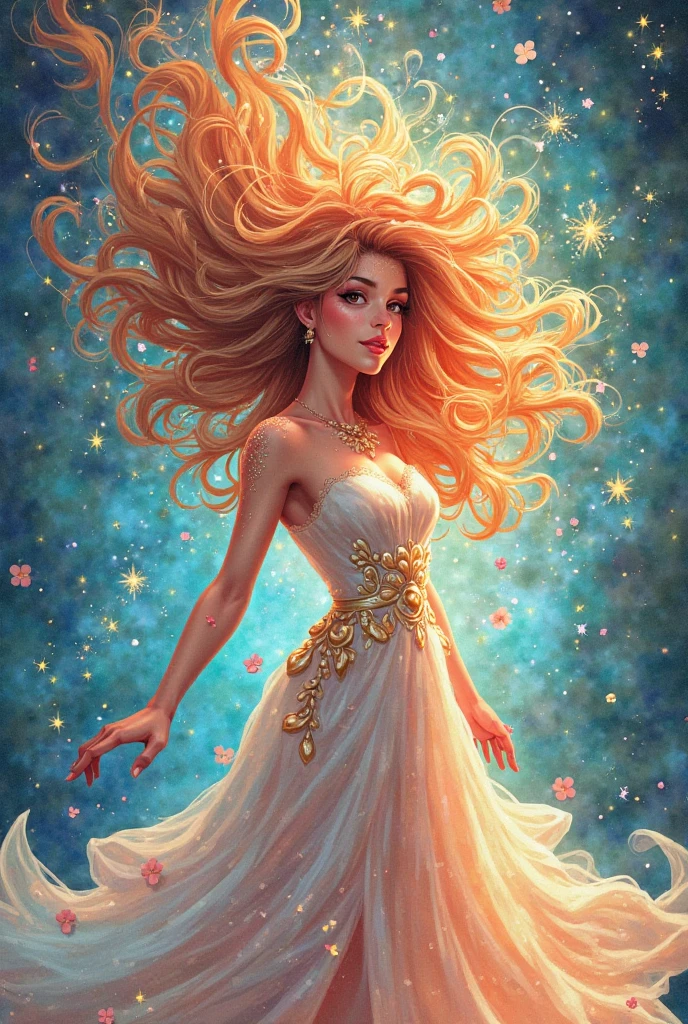 photorealistic painting ((full body)) portrait of ((stunningly attractive)) a woman at a music festival, ((perfect feminine face)), (+long colorful wavy hair), (+glitter freckles), glitter, wearing a dress, intricate, 8k, highly detailed, volumetric lighting, digital painting, intense, sharp focus, art by artgerm and rutkowski and alphonse mucha, cgsociety