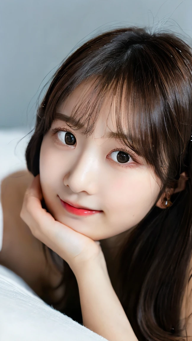 masutepiece, Best Quality,
Ultra-detailed, finely detail, hight resolution, in 8K,
((Photorealsitic:1.4, Raw photography, 超A high resolution,Top image quality: 1.4)),
Wallpaper,
((Composition that includes the perfect whole body)),
Beautiful detailed eyes, Natural Color Lip,
((a serene smile:1.5)),
((Random and cute hairstyles)),
((Random and cute poses)),
((Medium chest、cleavage of the breast:1.2)),
((lying on the bed:1.5)),
((Oversized shirt:1.5)),
((breastsout、under look eyes、Mole on the arm:0.9)),
((From above)),
((Random blurry background)),
((toppless)),,
((Lean forward with your chest between your arms))
very detailed and professional lighting、
((Random and cute facial expressions:1.5))、
((thigh visible、White panties are visible:1.5))