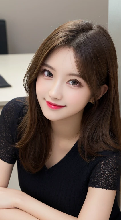 Tabletop, highest quality, shape, Very detailed, finely, High resolution, 8k wallpaper, 完璧なダイナミックな構shape, Beautiful and exquisite,ランダムなcute髪,,Natural color lip, Bold sexy pose,smile、20-year-old girl、cute、Looking into the camera,Always blur the background,Perfect and beautiful face,Slim face and figure,Big eyes、Putting on gal makeup,Small face,Shooting from below、smile,Blurred Background,Elegant feminine face、Cyberpunk Fashion、smile、Change pose randomly