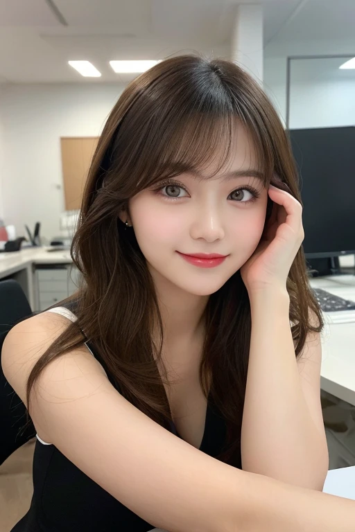 Tabletop, highest quality, shape, Very detailed, finely, High resolution, 8k wallpaper, 完璧なダイナミックな構shape, Beautiful and detailed,ランダムなcute髪,,Natural color lip, Bold sexy pose,smile、20-year-old girl、cute、Looking at the camera,Always blur the background,Perfect and beautiful face,Slim face and figure,Big eyes、Putting on gal makeup,Small face,Shooting from below、smile,Blurred Background,Elegant feminine face、Cyberpunk Fashion、smile、Change pose randomly、Randomly change the shooting angle and position