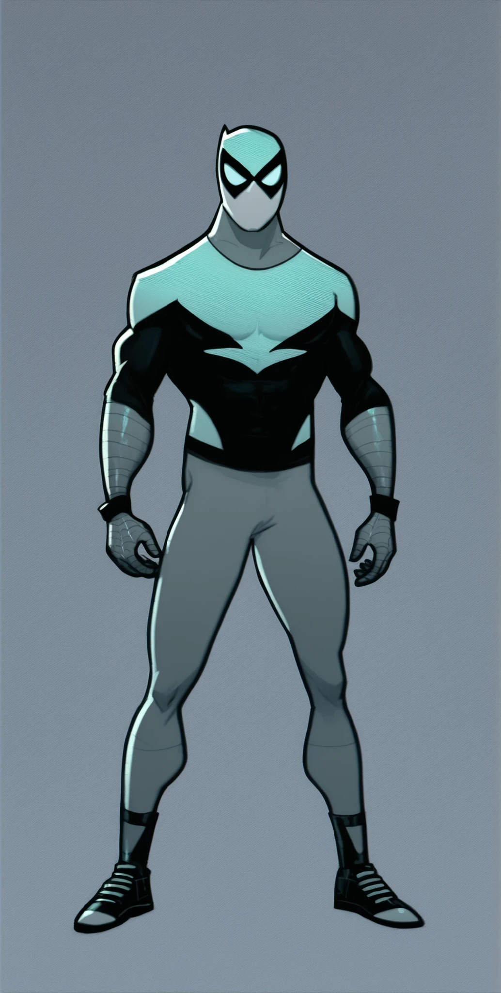 Spider-Man, masked, as a male ghost from Danny Phantom, Danny Phantom style