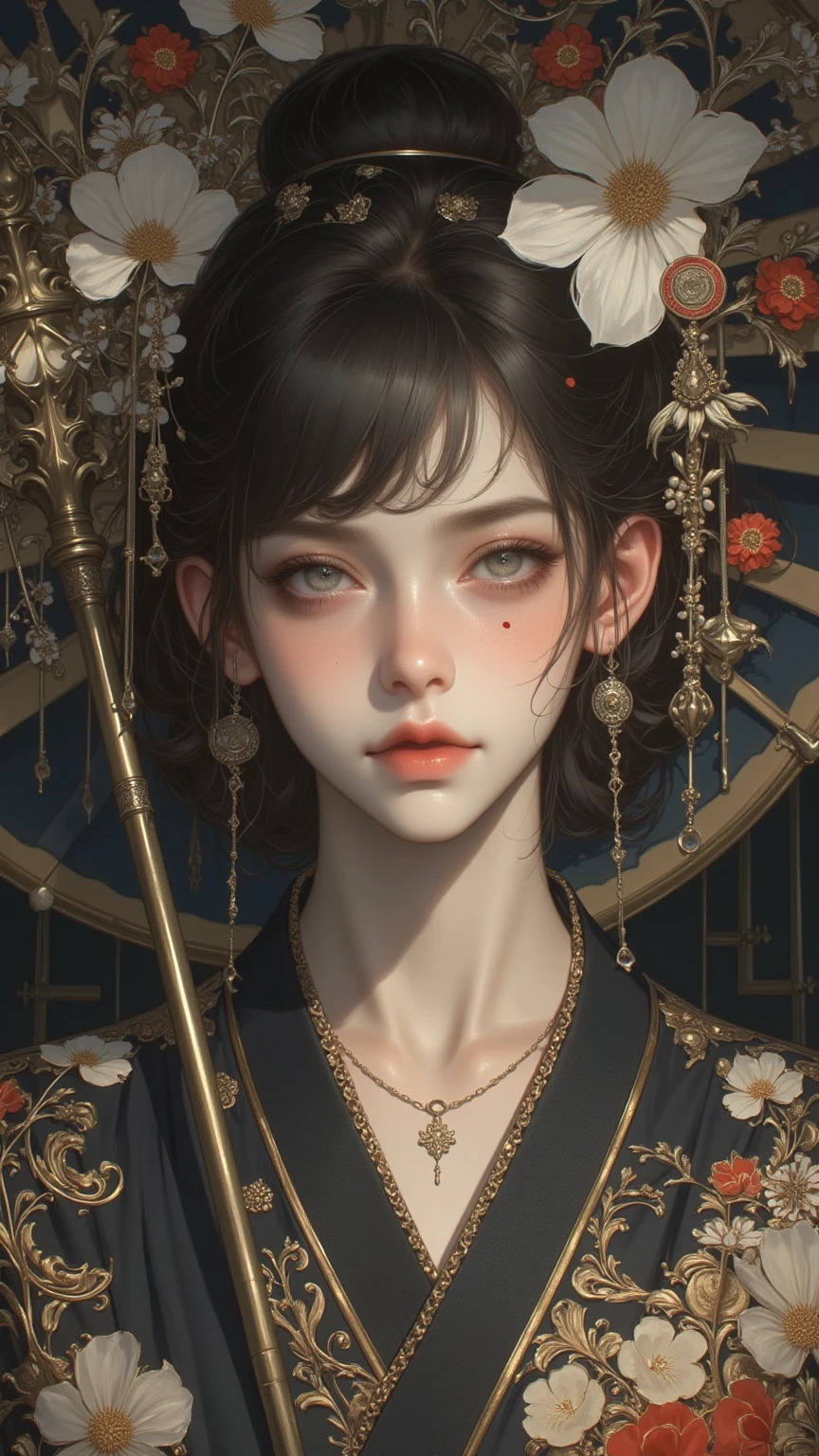 girl alone,OK,shave your shoulders,pine drum,The pleats of the shirt are faded,There is a legacy of spring sleep。Han Feng, 8k,emphasize,Depth of field - automatic