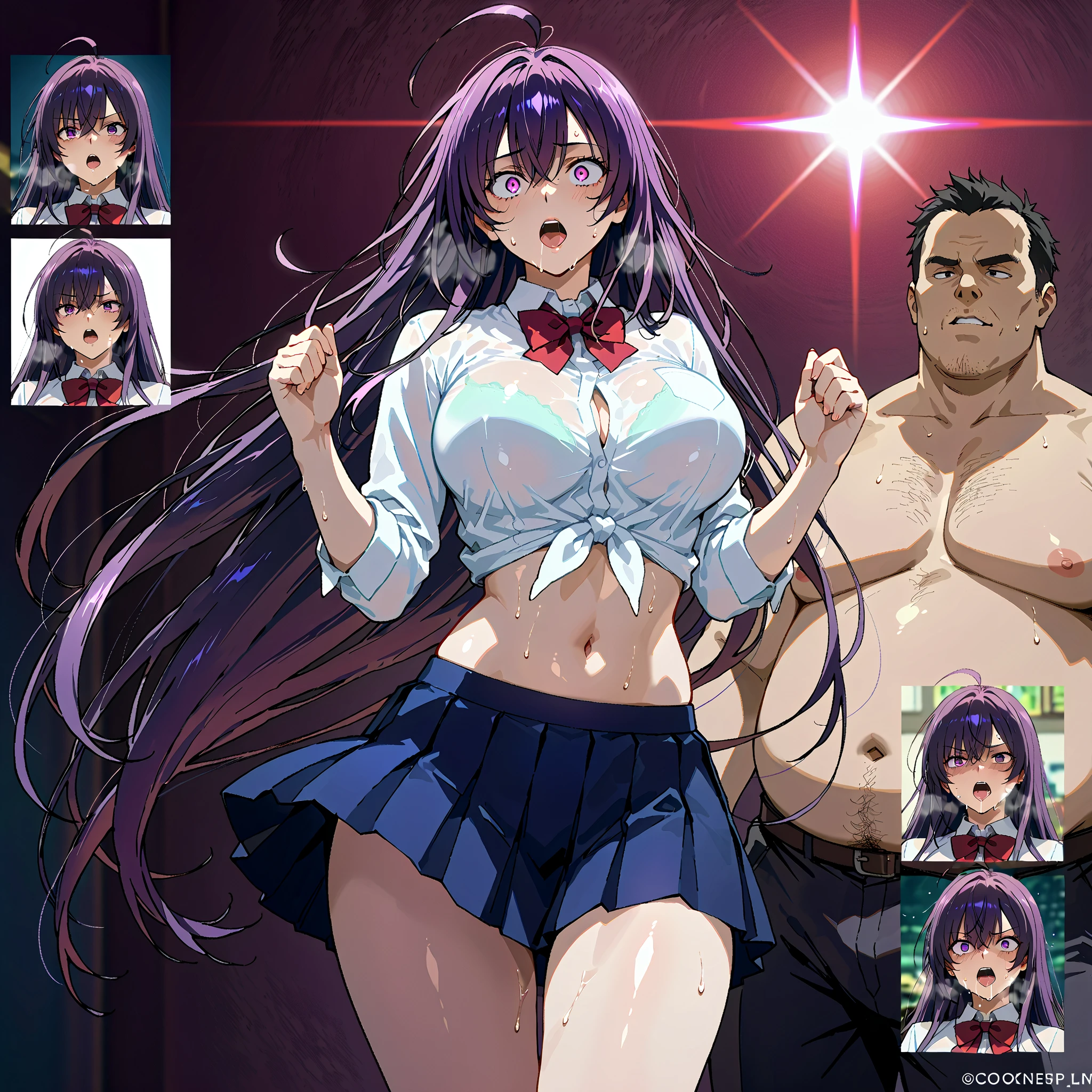 (man and woman kissing:1.6),, (masterpiece, Best Quality, high resolution, nffsw, Perfect Pixel, depth of fields, 4K), , Perfect body, , (boy and girl:1.6), (2 human in picture:1.6) boy on top, frieren_fern, , purple eyes, long hair, purple hair, bangs, anime coloring, blunt bangs, parted lips, , (large boob:1.4) , nsfw,(ecstasy:1.3) ,(slut:1.2),(vulgarity:1.3),(fucked silly:1.1),(steam:1.1),(wet:0.8),(trembling:0.8),(tears:0.7) ,(drooling:0.6),(sweat:0.8), wince,(orgasm:1.5), , (nipples:1.4), , ,,(hardcore,sex:1.4),