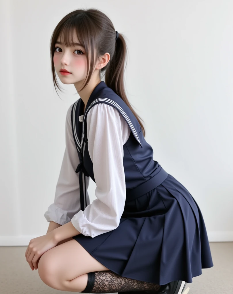 {girl baby face} Young Lady Sumie Fluttering Skirt Maid Lolita
