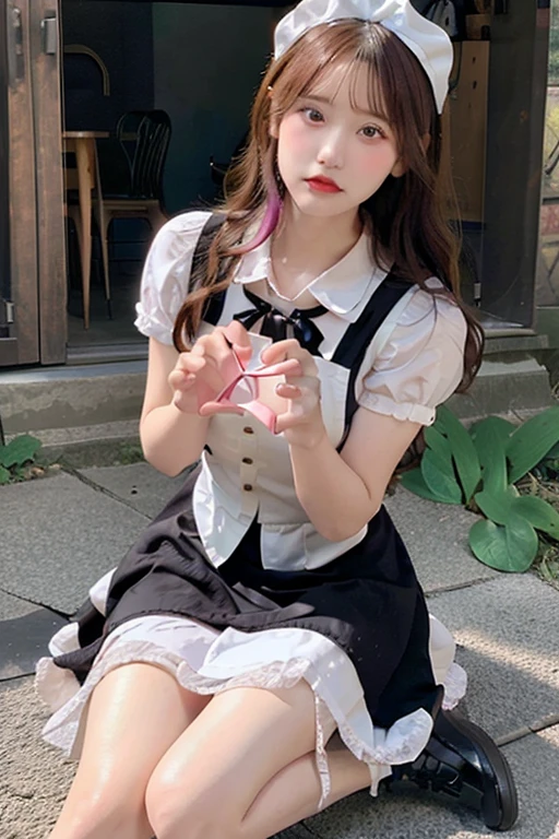 Photo quality,Masterpiece,Realistic,(14 year old cute Japanese girl:1.9),(Smile shyly:1.9),(Very embarrassed look:1.9),(Angle from below,Thin legs:1.9),(Wearing black Gothic Lolita fashion:1.9)(Adult video package shoot:1.9),(Posing to seduce men in the park,Inner thigh visible:1.9),((Droopy eyes:1.9)),((Body type of a 14 year old girl,Small Tits:1.9)),(Cute school girl hairstyle:1.9),((Skinny Legs)),Very pale skin,Show your forehead,Detailed body,Detailed hands,No makeup