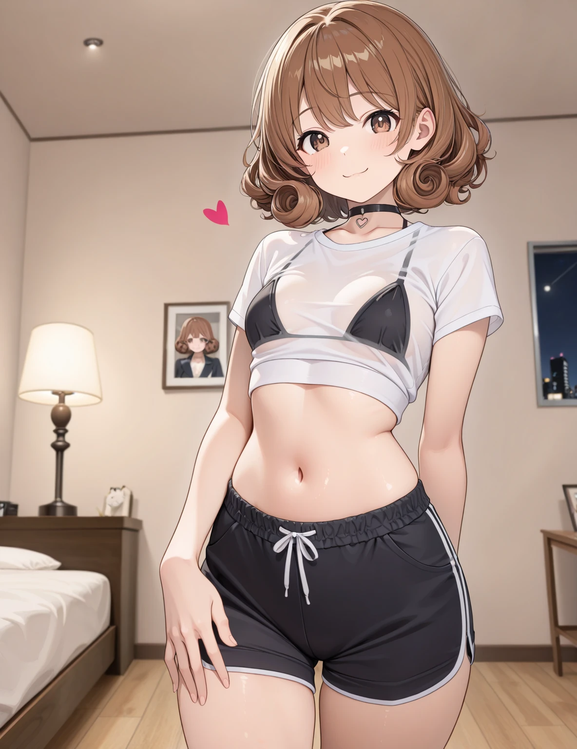 (((ultra detailed, The best quality, 8k, HDR))), ((woman, tight underwear, white, perfect body, crotch gap)), (small, cameltoe ((mark))), room
