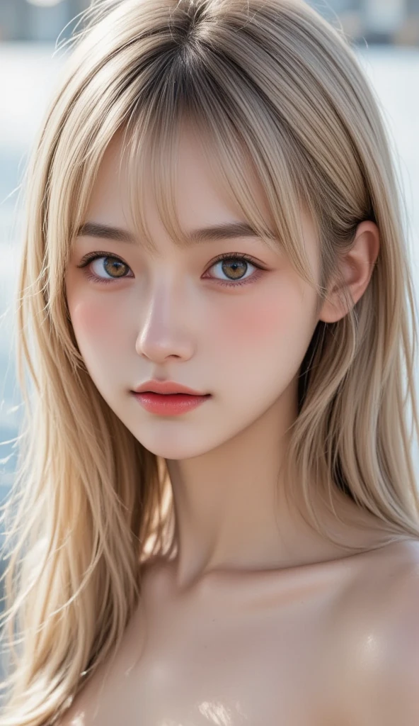 tmasterpiece, 1 beautiful girl, A detailed eye, Swollen eyes, top-quality, 超A high resolution, (reality: 1.4), 电影灯光, jpn, Fashion Korean cosmetics、a asian beauty, very very beautiful, Beautiful skins, slenderness, Forward-facing body, (ultra-realistic realism), (A high resolution), (8K), (The is very detailed), ( Best Illustration), (Beautifully detailed eyes), (ultra - detailed), (the wallpaper), 详细的脸, Bright lighting, Professional lighting, looking at viewert, Staring straight ahead、short-hair、Neat and clean clothes、background slightly blurred、The hair color is black、Amazing smile、The eye color is brown、