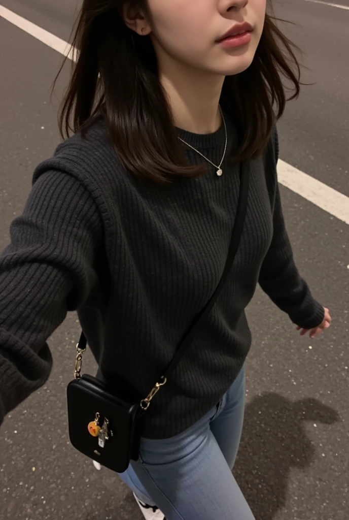 8k uhd,RAW photo,Japan beautiful girl,(Real person:1.3),(High resolution:1.4),(Details:1.5),(Real:1.7), RAW photo,Portrait photo,Real person,RAW photo,Ultra high resolution,Photorealistic,((Best quality)),(High Detail skin,Skin Details),((Visible pores, shiny skin)),incredibly_absurdresBeautiful girl, with fine details, colorization, very delicate and beautiful, highly detailed 8K wallpaper, 8k high quality, film grain, DSLR, beautiful details, (look at the viewer), professional photo lighting, highly detailed eyes and face, Beautiful detail eyes, analog style, pay close attention to detail, blush, cute and playful, adorable, thin bangs, (Mole: 1.18), close-up portrait of a person wearing a sweater and necklace, brown sweater, blackpink Jenny, Japan woman fashion model, young cute girl, Sakimi-chan, Meru, young and cute Japan woman, wearing a casual sweater, 2 0 2 0 fashion,