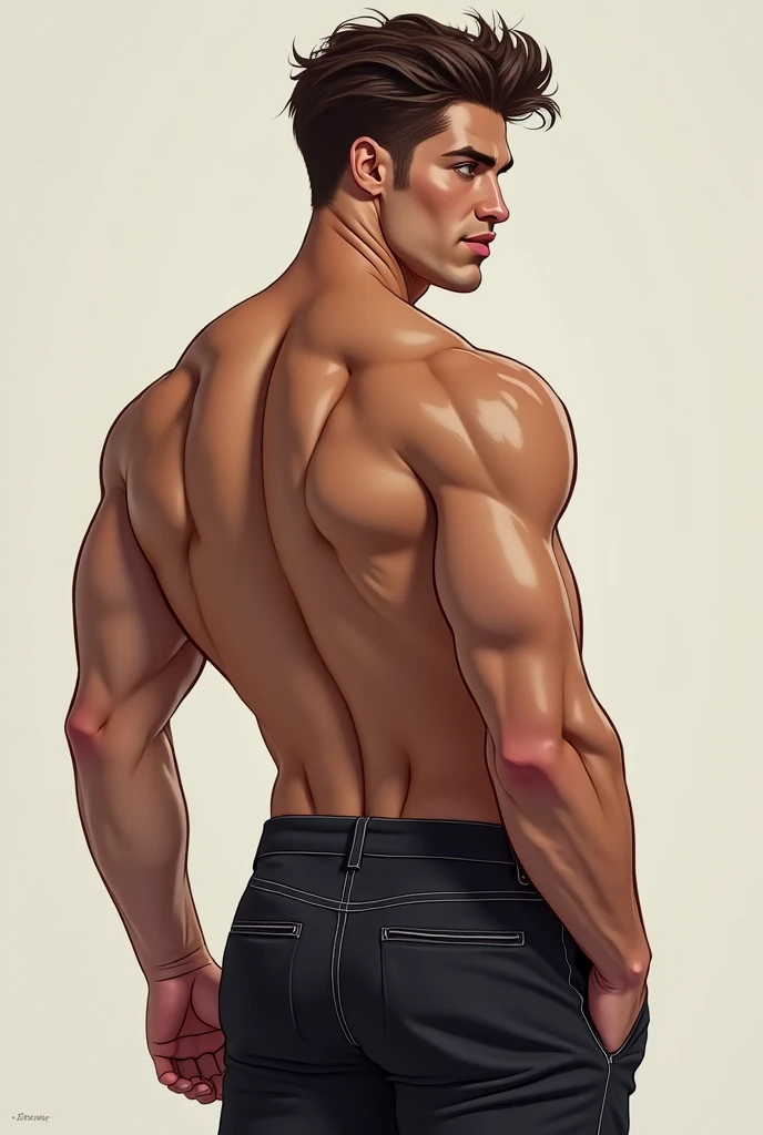 ((legs close up))
In leng jun art style view from behind behind fullbody,
1man, shirtless, pantless, wearing white thongs, barefoot, standing on the floor,
An fullbody portrait,
view from behind |ultradetailed color pensil drawing, ((low angle view, storbe lighting,becoming the subject composition )) fullbody,
A 47 years old man, latino, cinnamon skin, thin face, straight nose, thin lips, square chin, large black eyes, short black, wavy hair, in roberto ferri style, aesthetic slim athletic body, very tall, latino, realistic skin, gorgeous, realistic detailed tonned muscles, barefoot, perfect anatomy, muscled fitness body, 195cm tall, realistic skin, skinny realistic detailed muscles, ((detailed feet), detailed hands, detailed face,
He is naked , standing
in the background ultradetailed intricated garden with trees with white flowers
(masterpiece, top quality, best quality, official art, beautiful and aesthetic:1.2), (1naked man:1.4), portrait, extreme detailed, highest detailed, simple background, 16k, high resolution, perfect dynamic composition, bokeh, (sharp focus:1.2), super wide angle, high angle, high color contrast, medium shot, depth of field, blurry background,potma Still,DonMn1ghtm4reXL,ink ,style, UHD, 8K, intricate, highly detailed, perfect volumetric light, epic light, urban art masterpiece, charcoal drawing, intense colors, vibrant colors, chromatic aberration, vintage style, abstract, ((full body)), vintage_p_style, sensual, mysterious, powerful aura,vintage_p_style,GLOWIN
