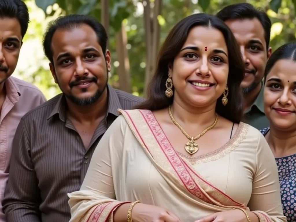 A 25 year old beautiful South Indian plus sized blue colour glittered skirt and blue colour chiffon blouse wearing teacher and her friend kissing a 68 year old man in bed room,